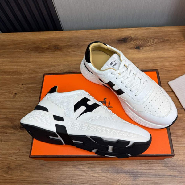 Sneaker da uomo HM in pelle di vacchetta bianca 519231