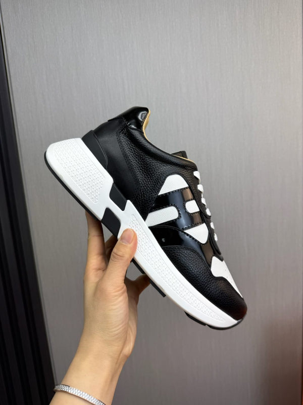 HM Men's Sneaker Black White Cowhide 519235