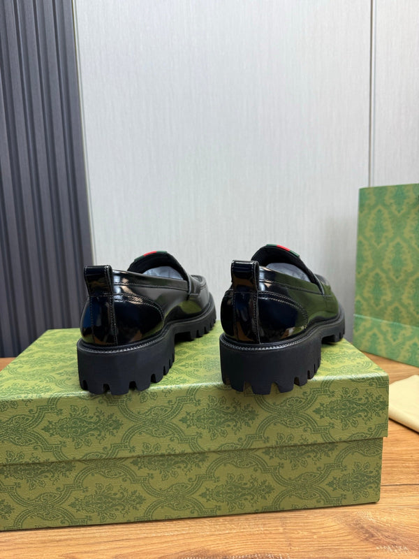 GG Men's Web Loafer Black Patent Leather 724592