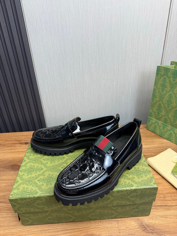 GG Men's Web Loafer Black Patent Leather 724592
