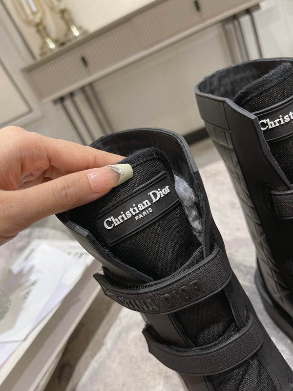 CD Dioranger Ankle Boot 45mm Black Calfskin And Fleece Lining