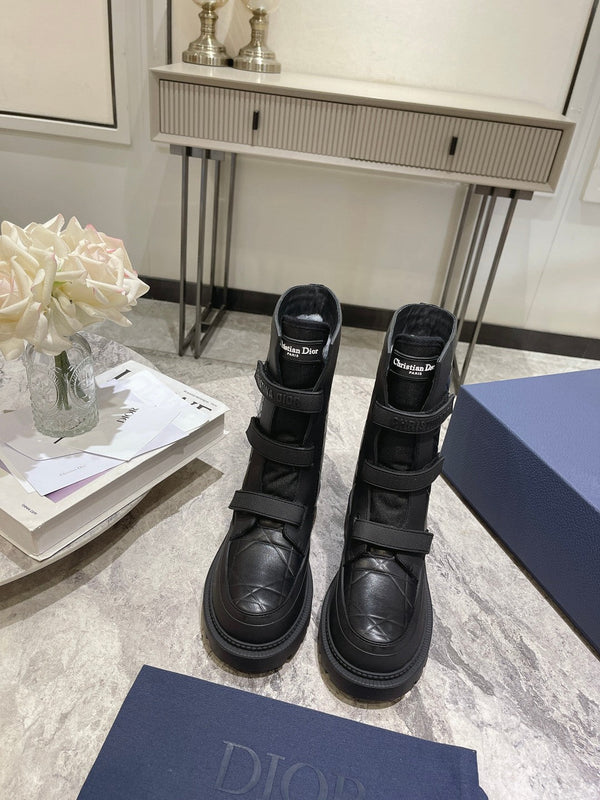 CD Dioranger Ankle Boot 45mm Black Calfskin And Fleece Lining