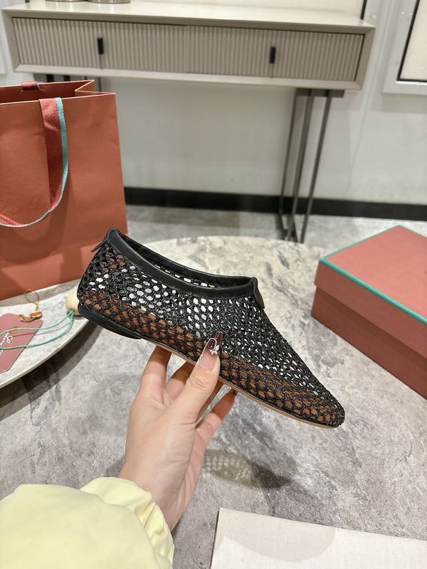 LP hollow knit ballet flats black original leather 379023