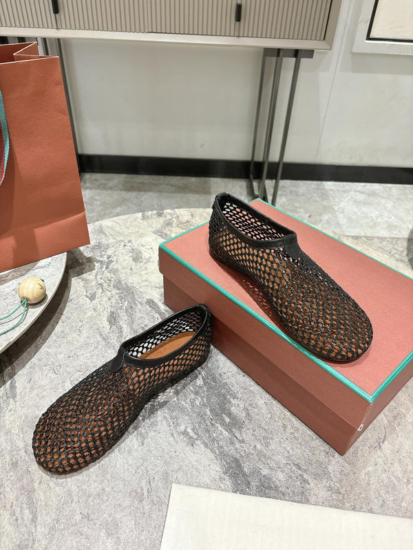 LP hollow knit ballet flats black original leather 379023