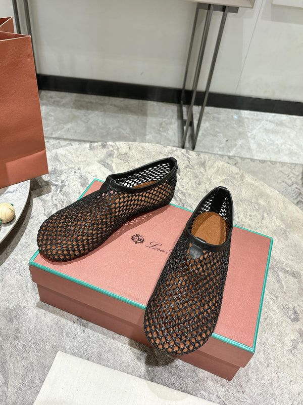 LP hollow knit ballet flats black original leather 379023