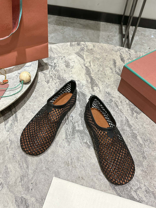 LP hollow knit ballet flats black original leather 379023