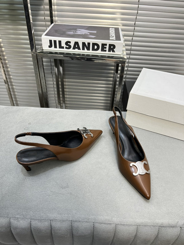alma triomphe 50 slingback chocolate patent calfskin