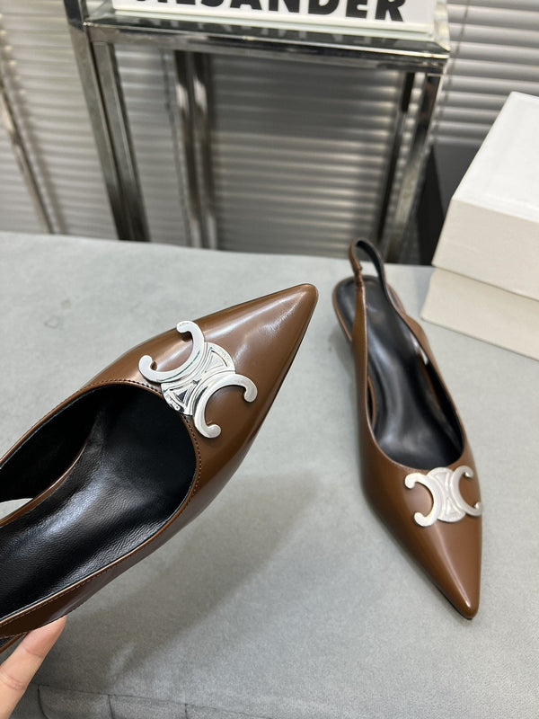 alma triomphe 50 slingback chocolate patent calfskin
