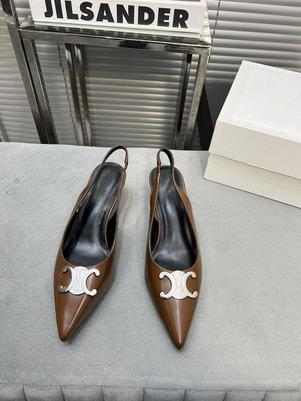 alma triomphe 50 slingback chocolate patent calfskin