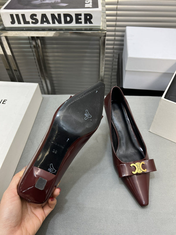 cl pumps 50 burgundy calfskin