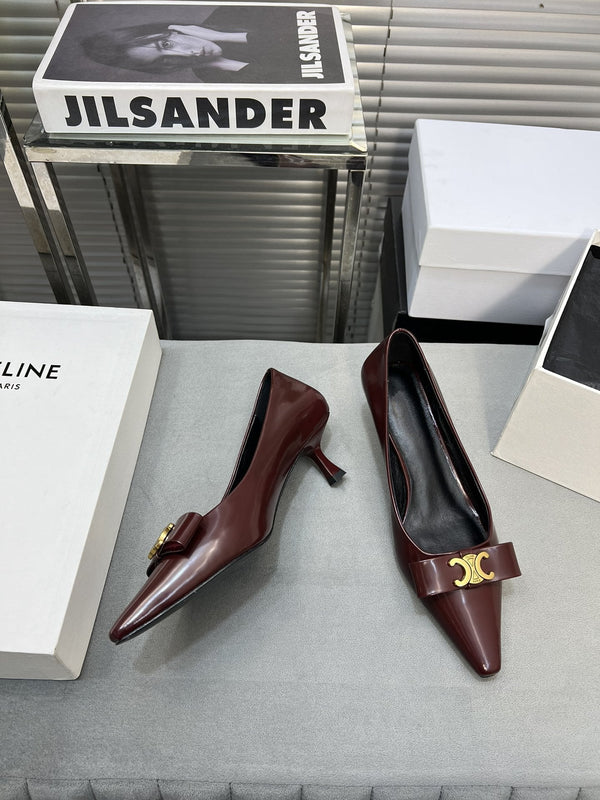 cl pumps 50 burgundy calfskin