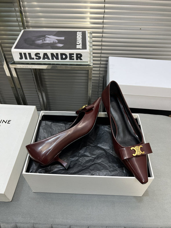 cl pumps 50 burgundy calfskin