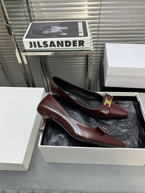cl pumps 50 burgundy calfskin