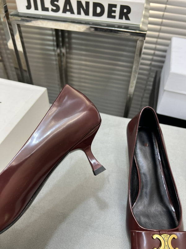 cl pumps 50 burgundy calfskin