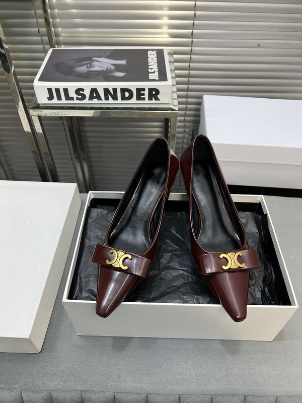 cl pumps 50 burgundy calfskin