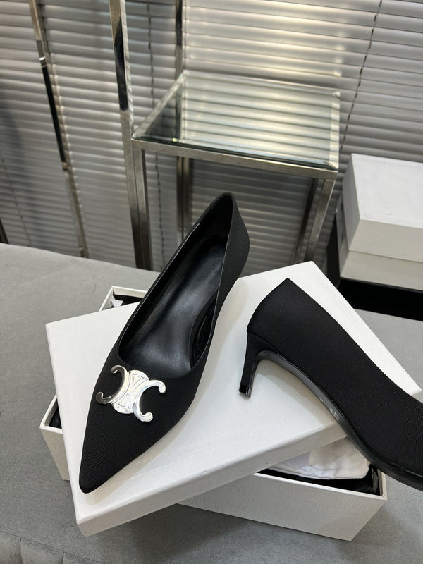 cl pumps 50 black grosgrain