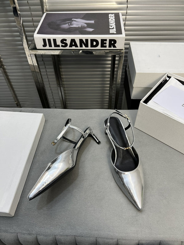 cl kitten 50 pelle di vitello metallizzata argento