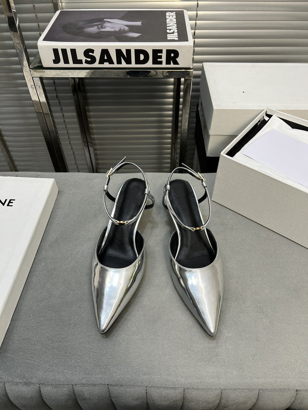 cl kitten 50 pelle di vitello metallizzata argento