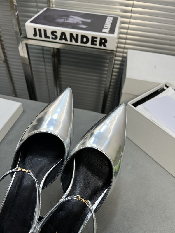 cl kitten 50 pelle di vitello metallizzata argento