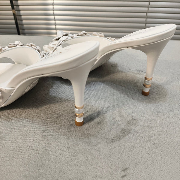 sandalo mulo 80 vitello bianco fiore