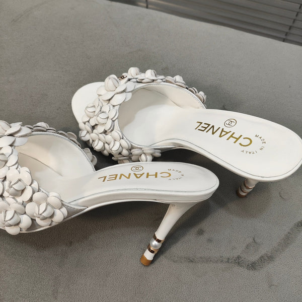 sandalo mulo 80 vitello bianco fiore