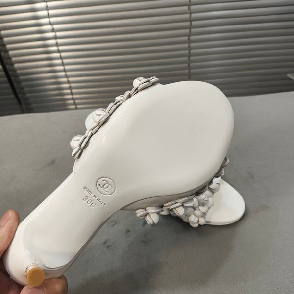 sandalo mulo 80 vitello bianco fiore