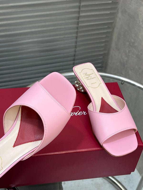 Viv Diamond Sole Mules Pink Cowhide 267690