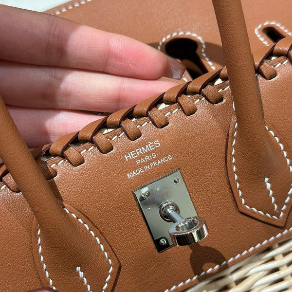 HM BIRKIN 25 CM PICNIC GOLD BAMBOO AND RATTAN