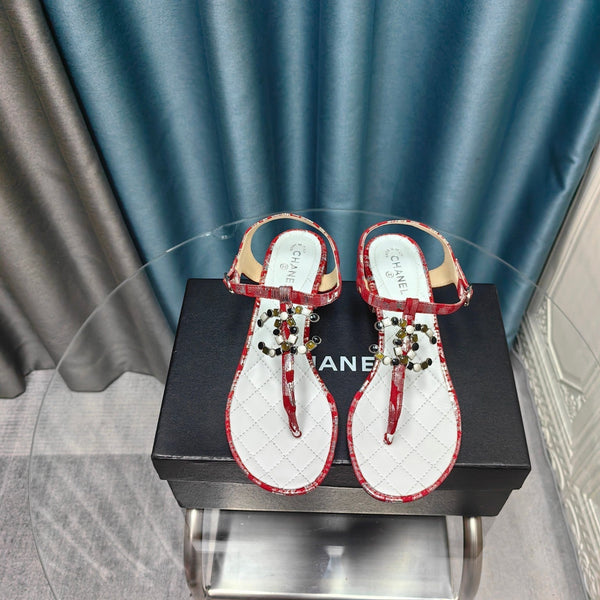 cc thong sandal 40 white calfskin