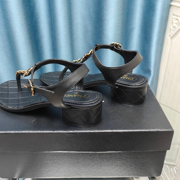 cc thong sandal 40 black calfskin