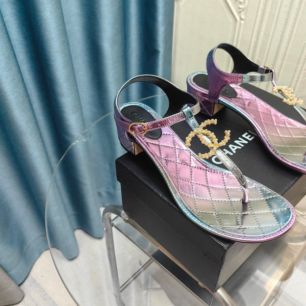 sandalo infradito cc 40 in pelle di vitello arcobaleno