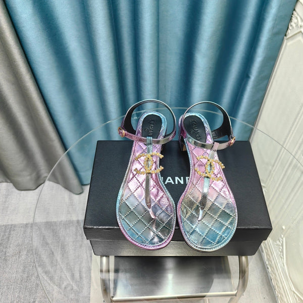 sandalo infradito cc 40 in pelle di vitello arcobaleno