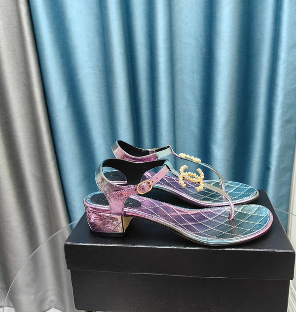 sandalo infradito cc 40 in pelle di vitello arcobaleno