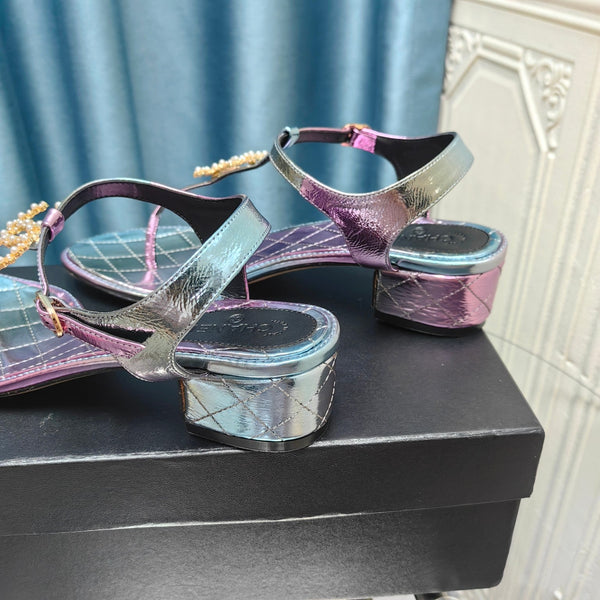 sandalo infradito cc 40 in pelle di vitello arcobaleno