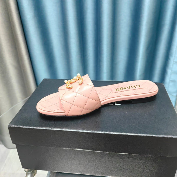 sandalo mulo trapuntato in vitello rosa mop