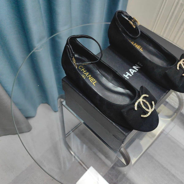 CC Mary Jane Black Bow Suede And Lambskin