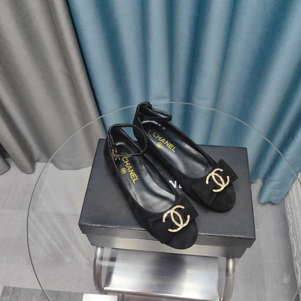 CC Mary Jane Black Bow Suede And Lambskin