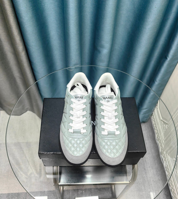 CC Sneaker Grigio Pelle Bovina Trapuntata e Scamosciata