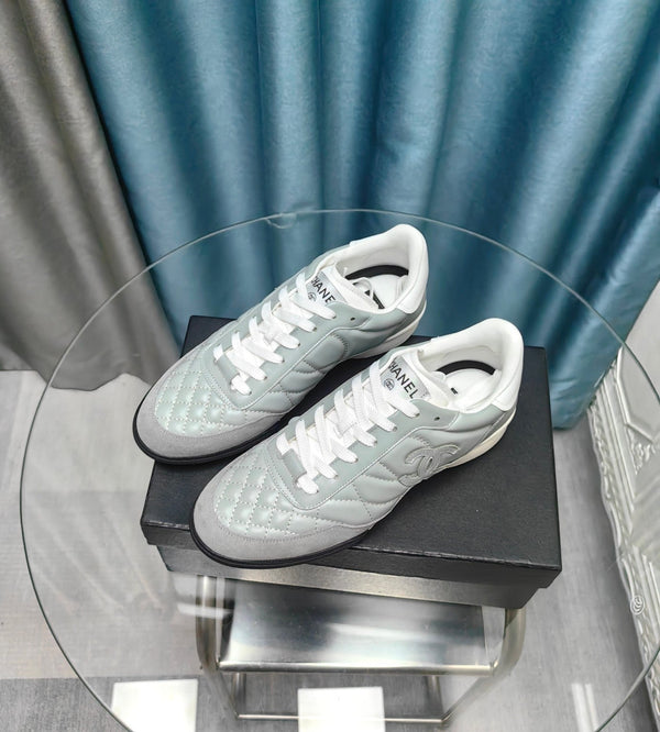 CC Sneaker Grigio Pelle Bovina Trapuntata e Scamosciata