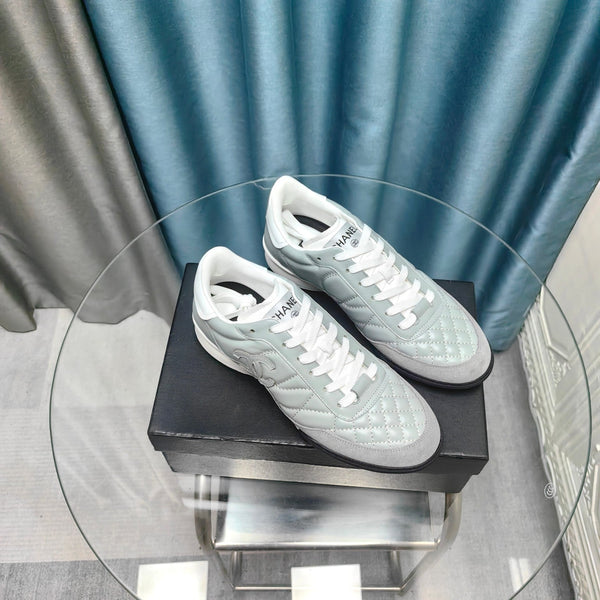 CC Sneaker Grigio Pelle Bovina Trapuntata e Scamosciata