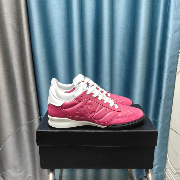 CC Sneaker Dark Pink Quilted Cowhide And Suede