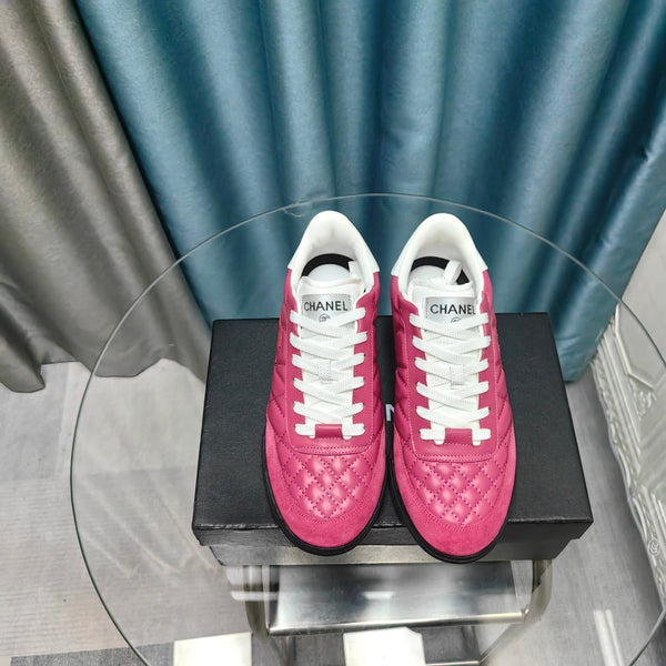 CC Sneaker Dark Pink Quilted Cowhide And Suede