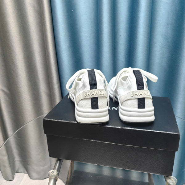 CC Sneaker White Grey Suede And Polyester Mesh Fabric