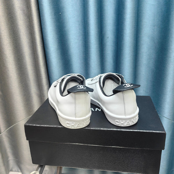 CC Low Sneaker White Black Cowhide