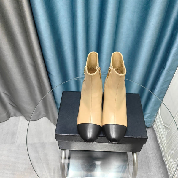 CC Ankle Boots Beige Cowhide