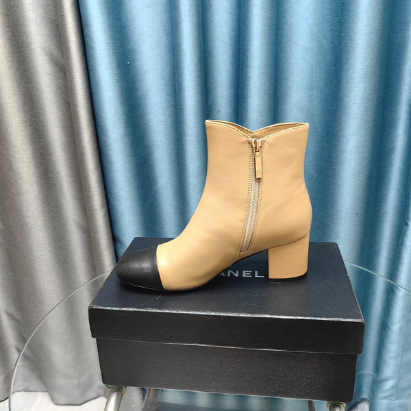 CC Ankle Boots Beige Cowhide