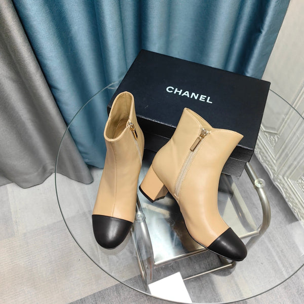 CC Ankle Boots Beige Cowhide