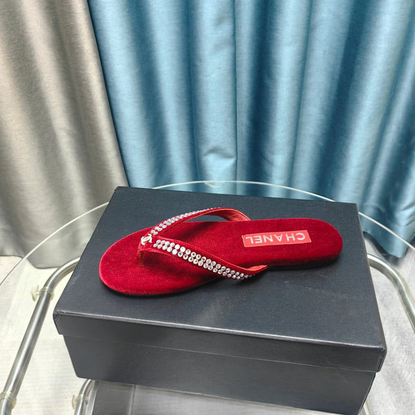 CC Perizoma Velluto Rosso Argento Strass