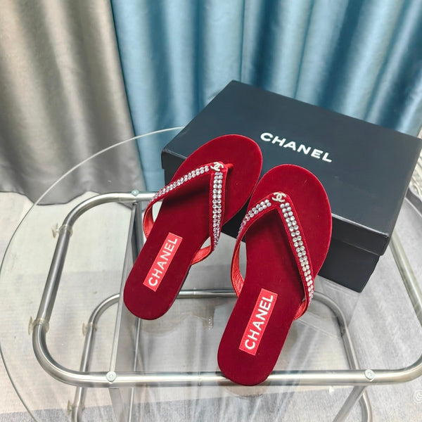 CC Perizoma Velluto Rosso Argento Strass