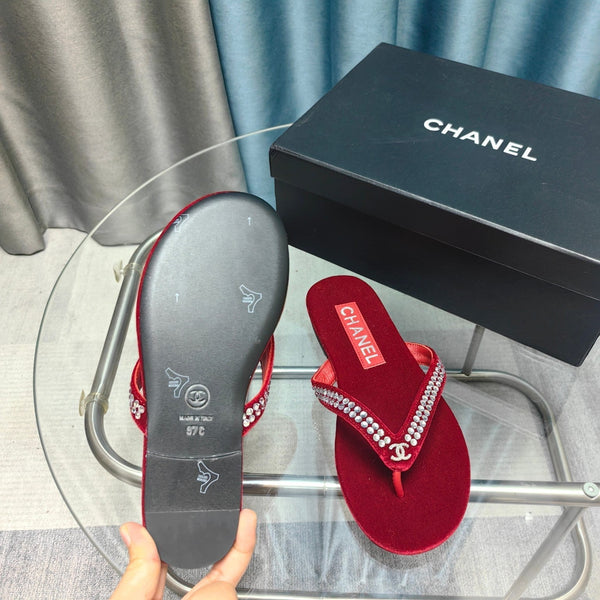 CC Perizoma Velluto Rosso Argento Strass